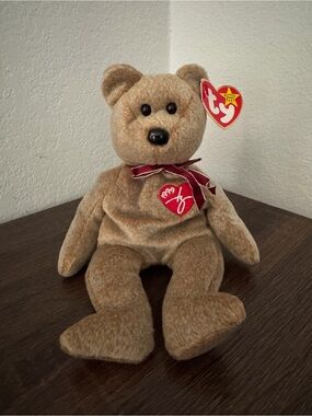 Ty Beanie Baby '1999' signature Brown Teddy Bear Plush Toy